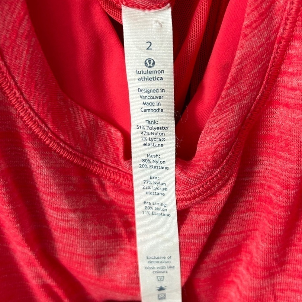 Lululemon Racerback Tank with Attached Bra - Picture 4 of 4